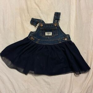 OshKosh Baby Girls Denim Overall Dress w/Tulle Skirt